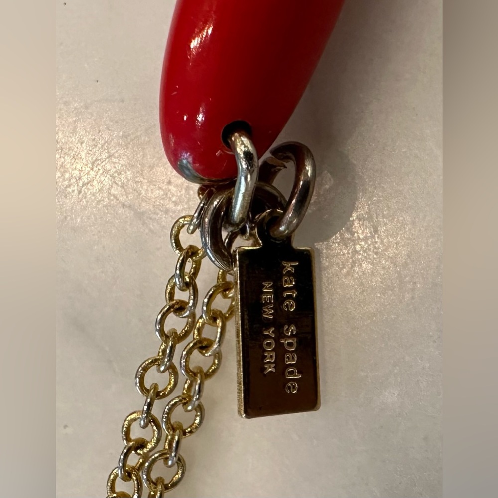 KATE SPADE Necklace - Red Pen with Gold Chain - Picture 10 of 14